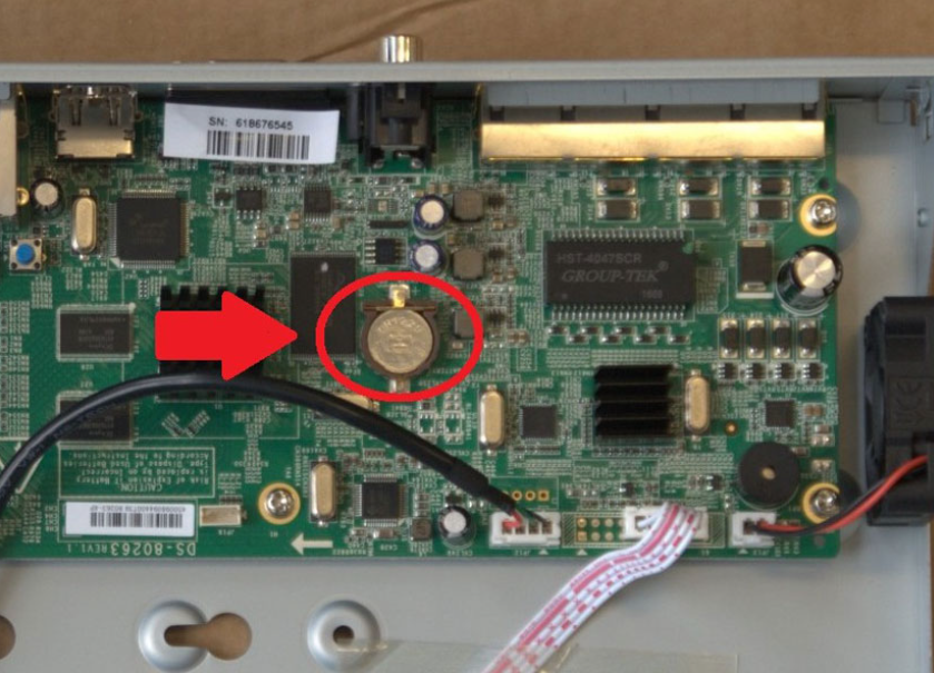 Vị trí pin Cmos trên đầu ghi Hikvision