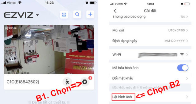 2 bước lật hình ảnh bị đảo ngược trên camera EZVIZ