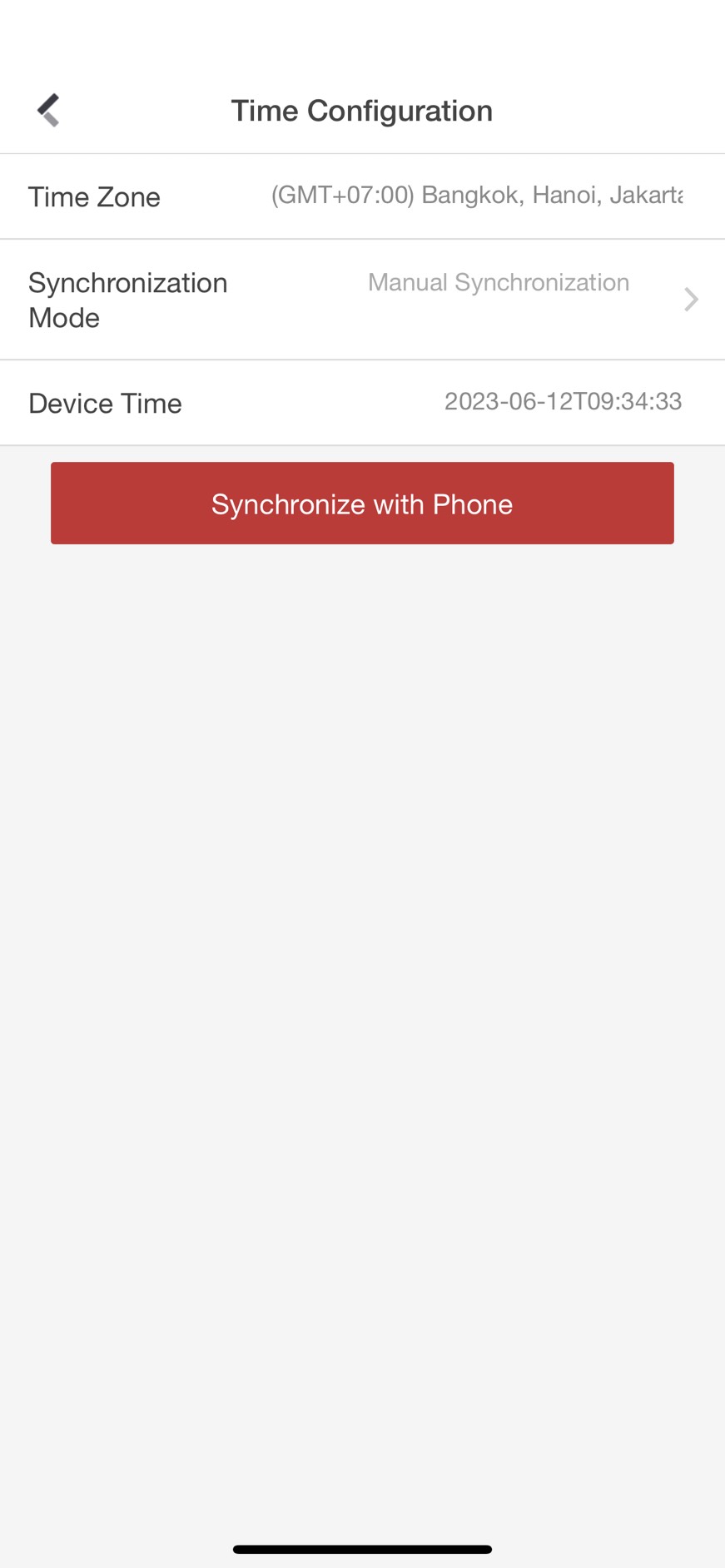 Chọn Synchronize with Phone
