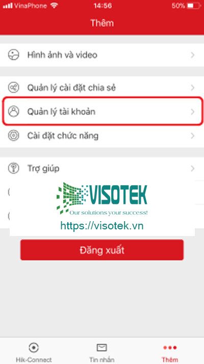 chọn “Quản lý tài khoản” hoặc Account Management
