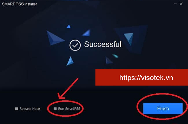 Sau khi cài đặt xong phần mềm báo Successful tức là đã thành công