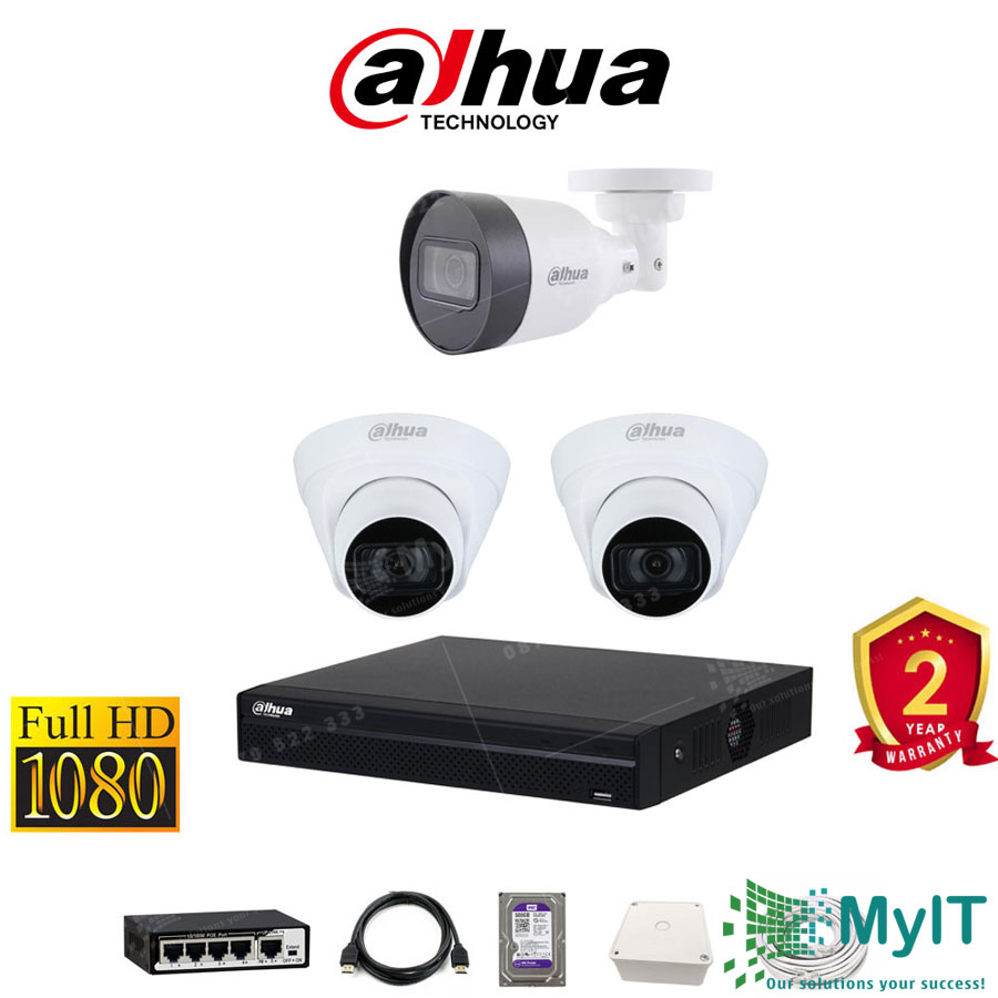 Trọn bộ 3 camera IP Dahua 2.0 Full HD