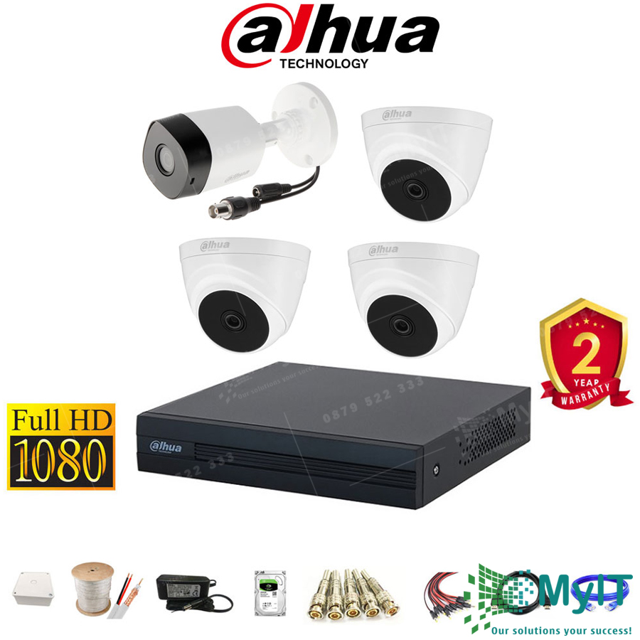 Trọn bộ 4 camera Dahua HD CVI 2.0MP Full HD