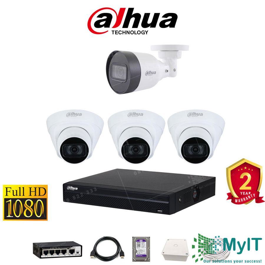 Trọn bộ 4 camera IP Dahua 2.0 Full HD