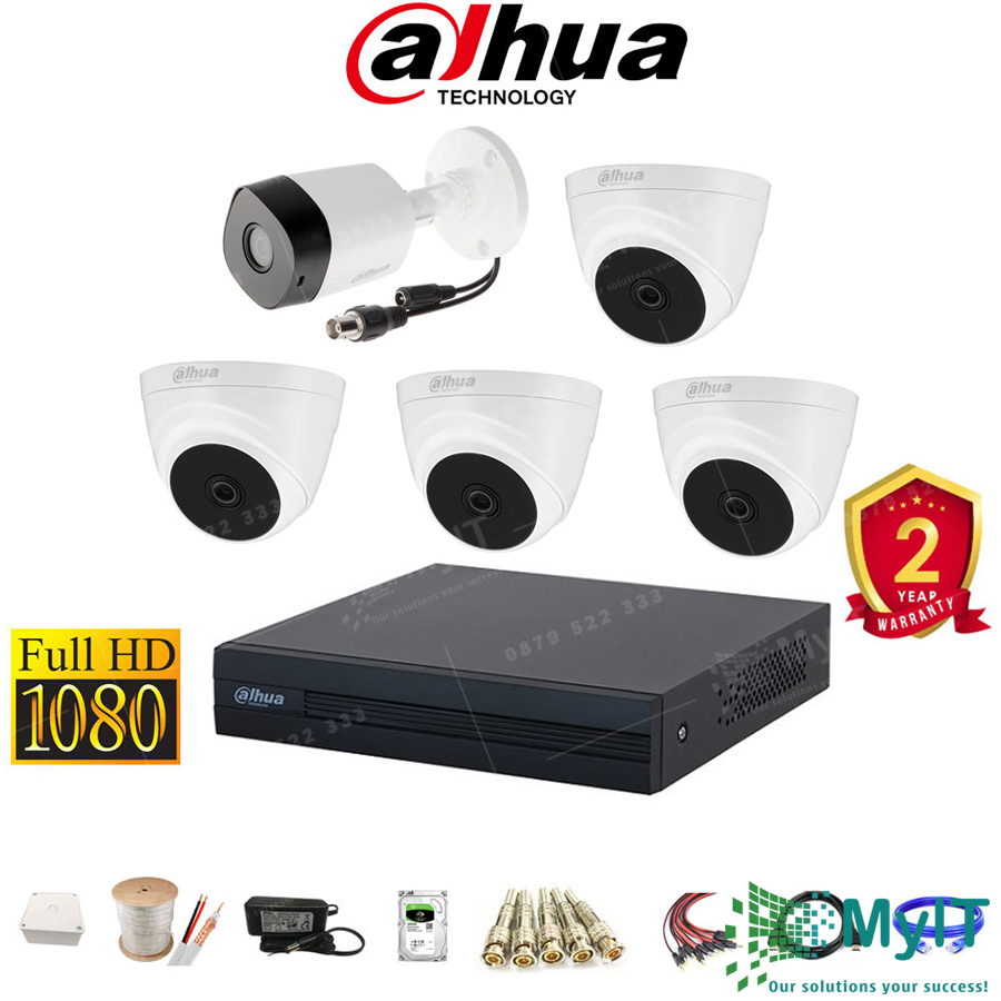 Trọn bộ 5 camera Dahua HD CVI 2.0MP Full HD