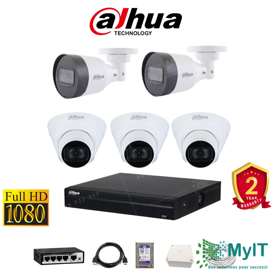 Trọn bộ 5 camera IP Dahua 2.0 Full HD