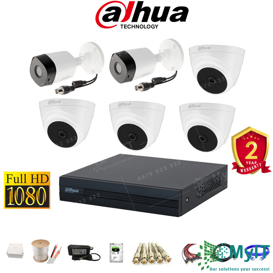 Trọn bộ 6 camera Dahua HD CVI 2.0MP Full HD
