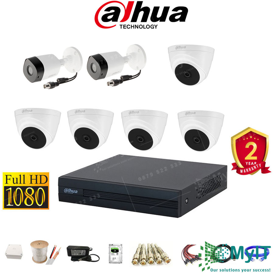 Trọn bộ 7 camera Dahua HD CVI 2.0MP Full HD