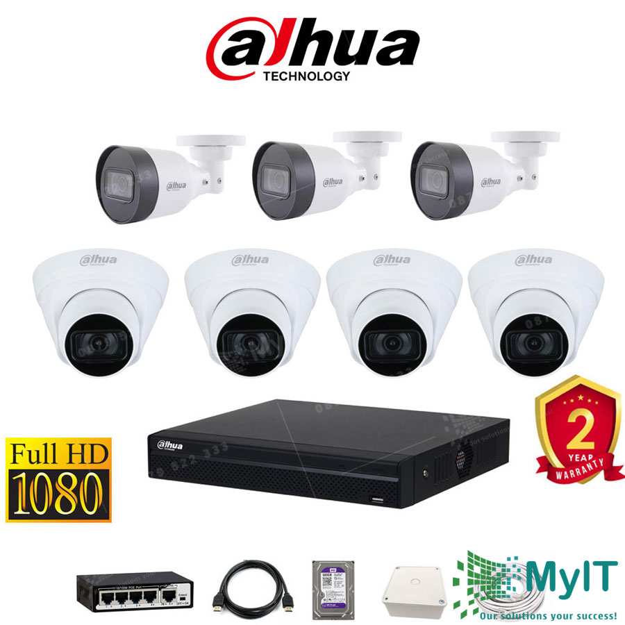 Trọn bộ 7 camera IP Dahua 2.0 Full HD