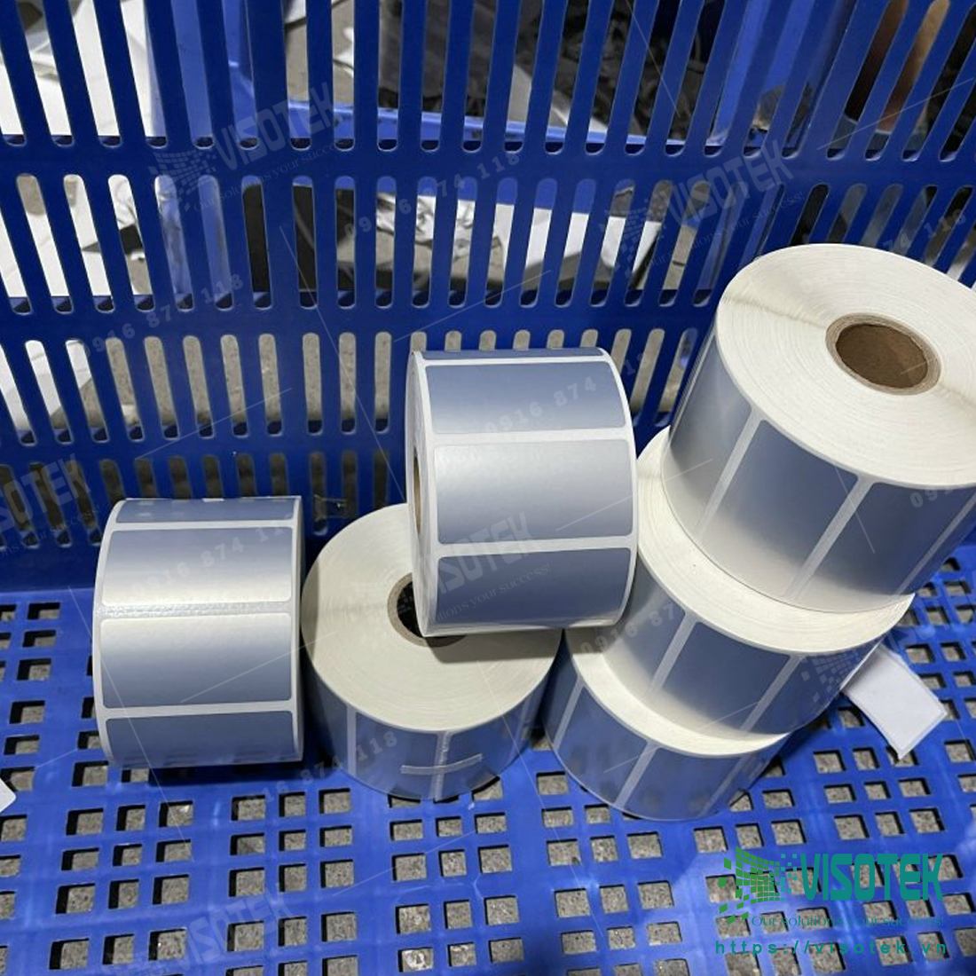 Giấy in tem decal Xi bạc 60x30mm cuộn 50m