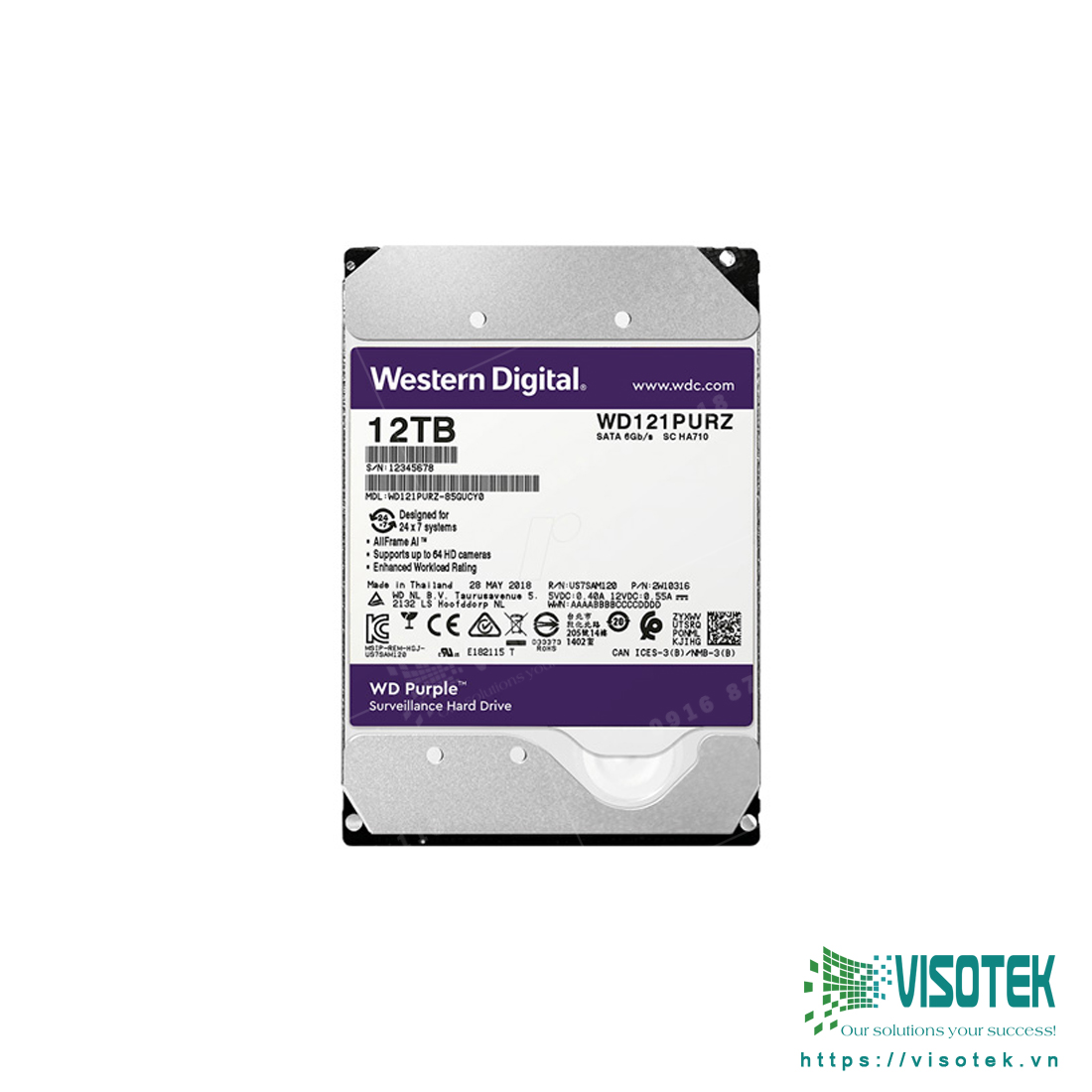 Ổ cứng Western Digital (WD) Purple 12TB WD121PURZ